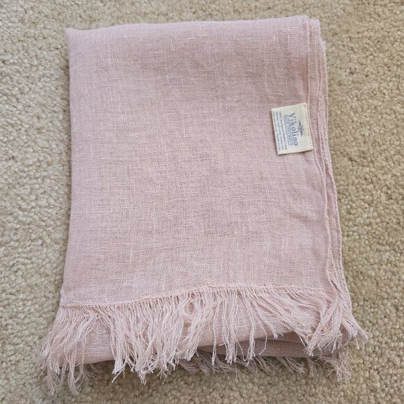 Vikolino Linen Scarf Pink European Washed Linen - Picture 2 of 7